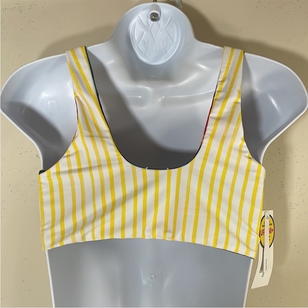 Treasure and Bond Reversible Tie-Dye & Stripe Bikini Top. Girl’s 16. NWT. - Picture 8 of 10